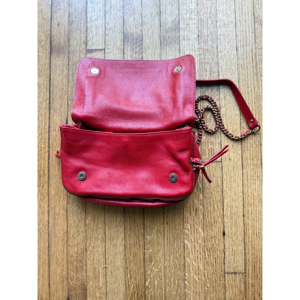 Jerome Dreyfuss Red Python Embossed Leather Shoul… - image 12